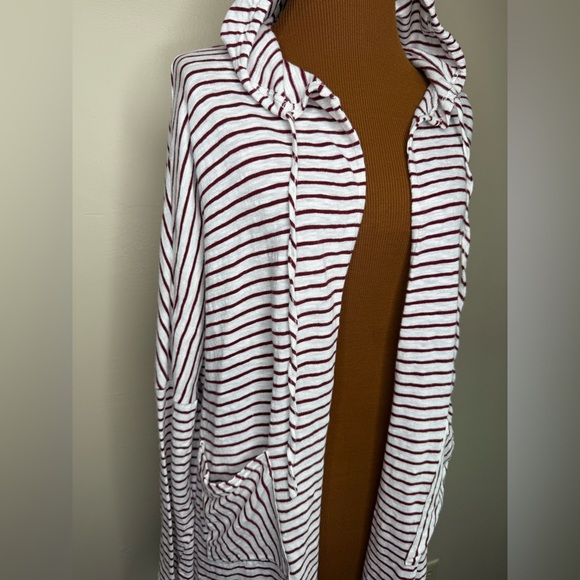 JODIFL Cotton Striped Hooded Swim Beach Pool Cover Up One Size - Picture 2 of 9